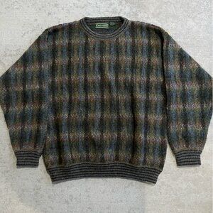 Vintage 90s wool blend Croft & Barrow multi color chunky knit sweater jumper